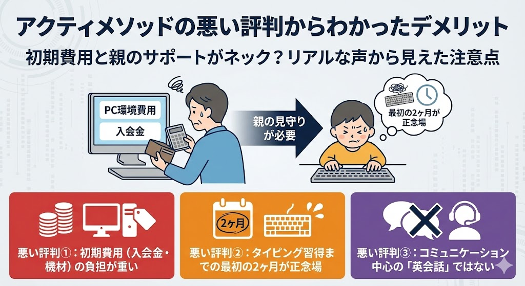 アクティメソッドの悪い評判からわかったデメリット