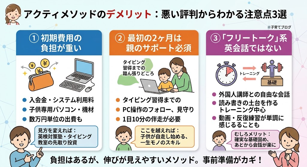 アクティメソッドの悪い評判からわかったデメリット