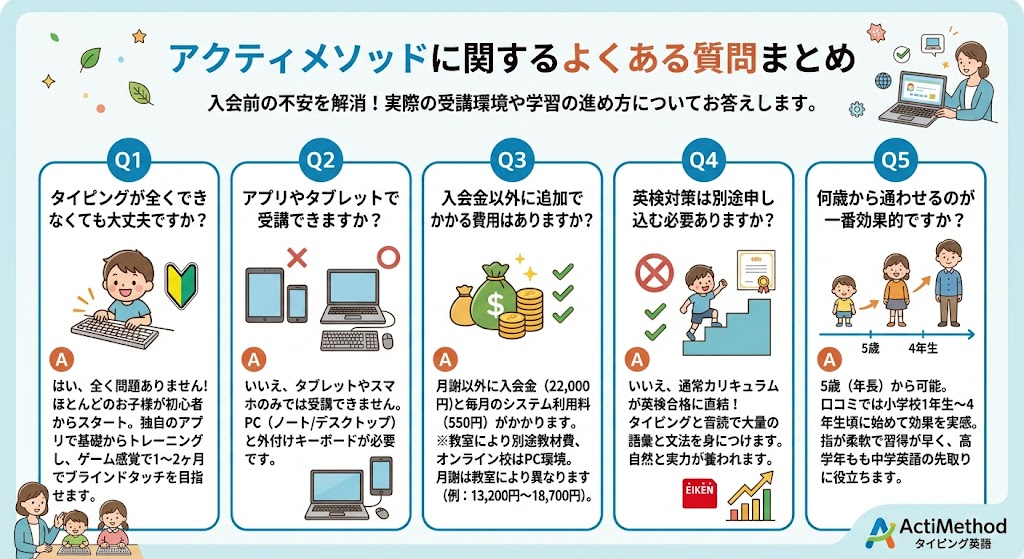 アクティメソッドに関するよくある質問