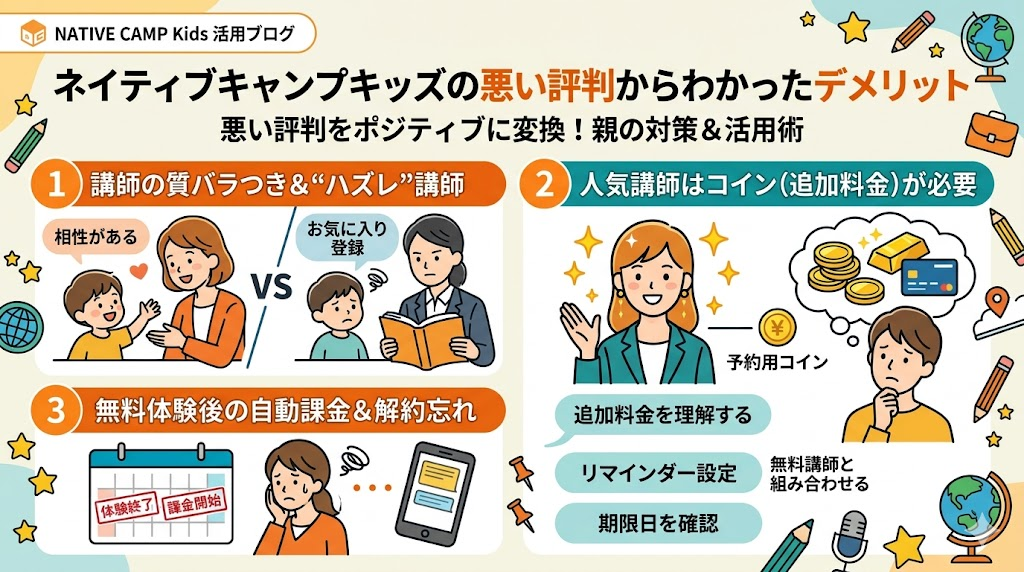 ネイティブキャンプキッズの悪い評判からわかったデメリット