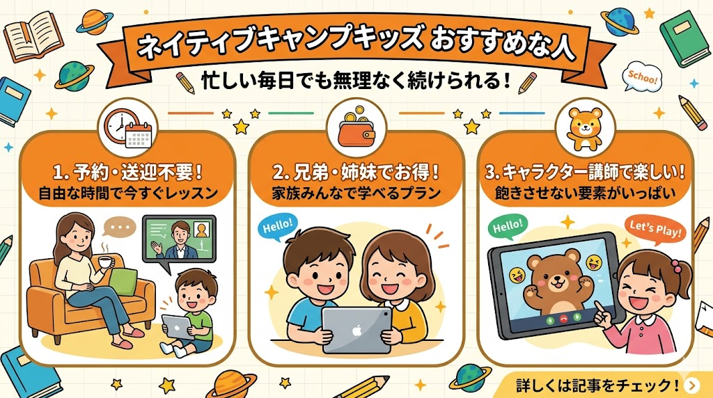 ネイティブキャンプキッズがおすすめな人の特徴