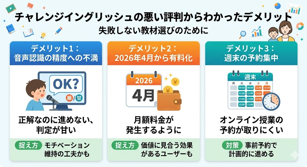 チャレンジイングリッシュの悪い評判からわかったデメリット