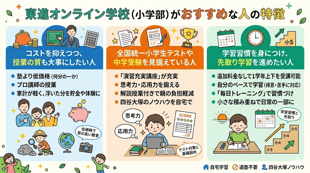 東進オンライン学校（小学部）がおすすめな人の特徴