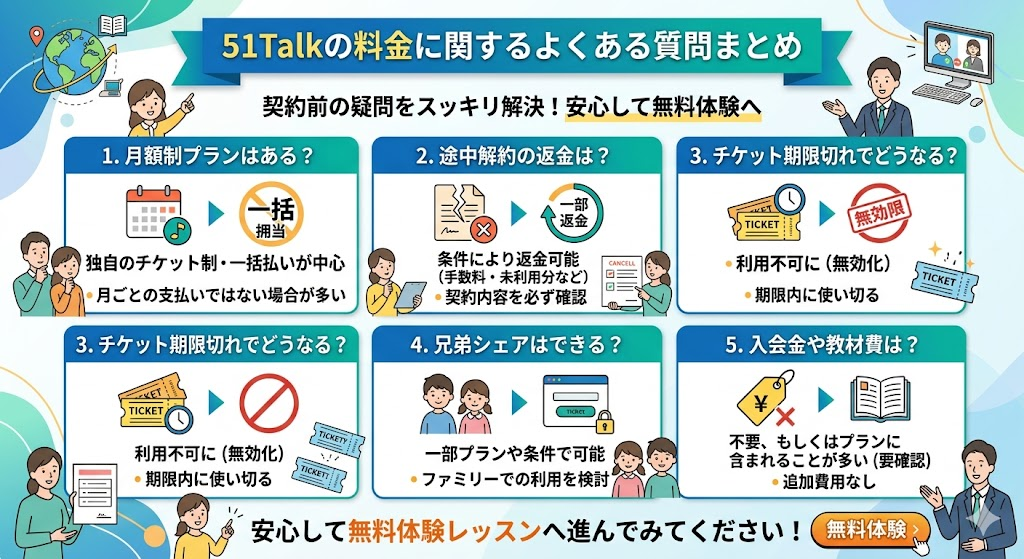 51Talkの料金に関するよくある質問まとめ