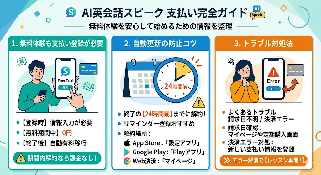 AI英会話スピーク無料体験と支払い方法