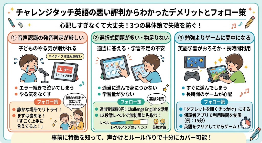 チャレンジタッチ英語の悪い評判からわかったデメリット