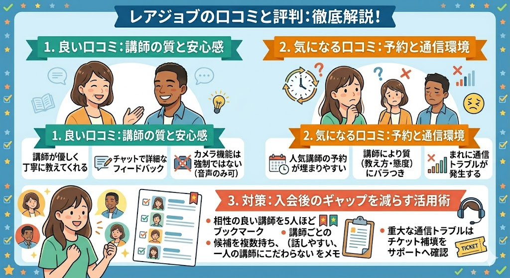レアジョブの口コミと評判