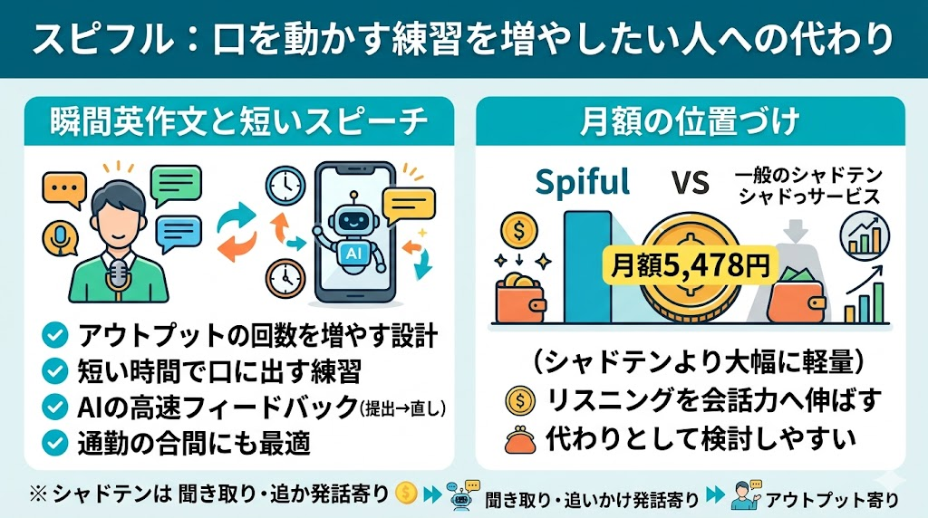 スピフル：口を動かす練習を増やしたい人への代わり