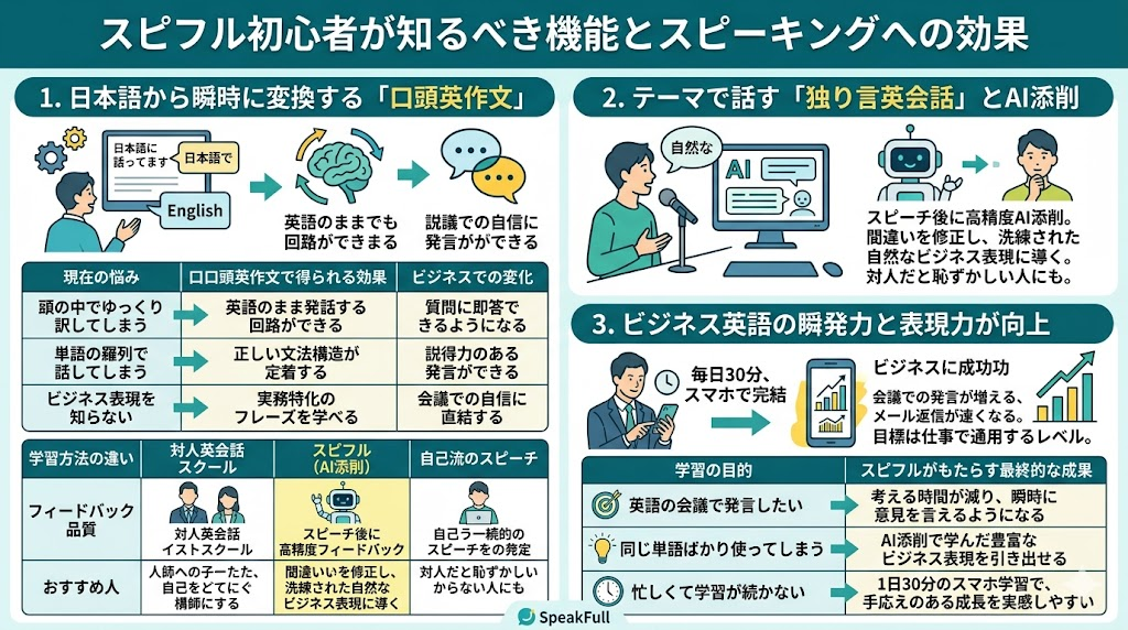 スピフル初心者が知るべき機能とスピーキングへの効果