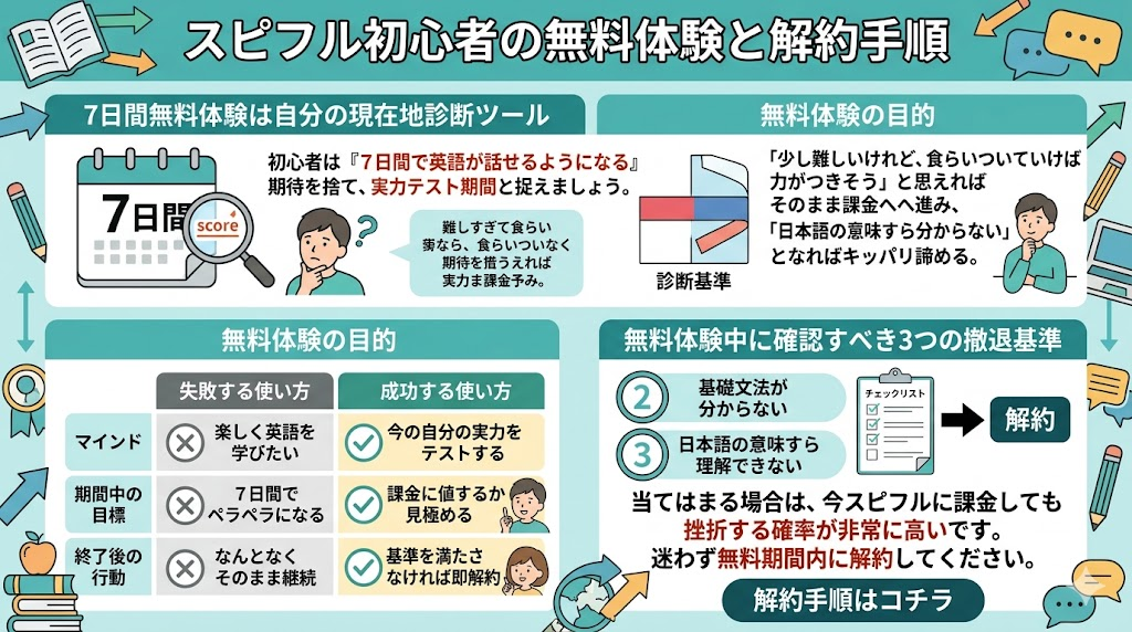 スピフル初心者の無料体験と解約手順