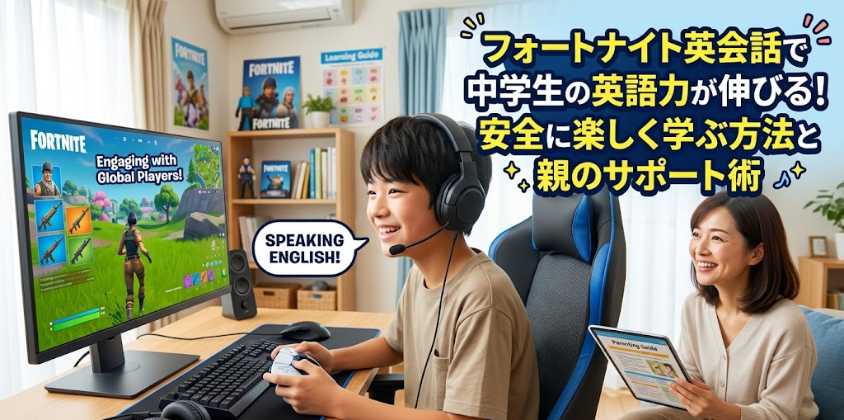 フォートナイト英会話で中学生の英語力が伸びる！安全に楽しく学ぶ方法と親のサポート術