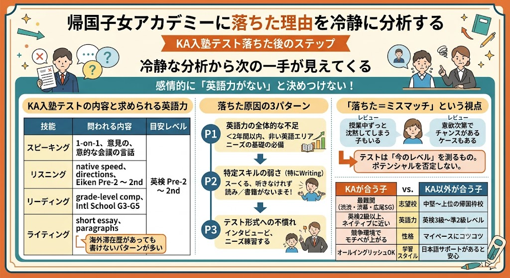 帰国子女アカデミーに落ちた理由を冷静に分析