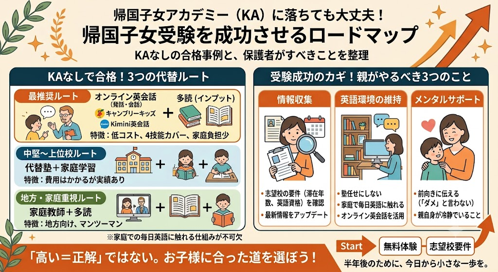 帰国子女アカデミーに落ちた後の行動計画を立てる
