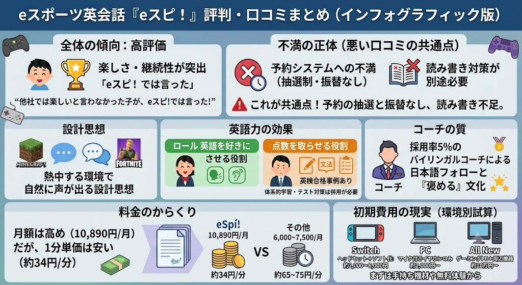 eスポーツ英会話（eスピ！）の評判・口コミまとめ